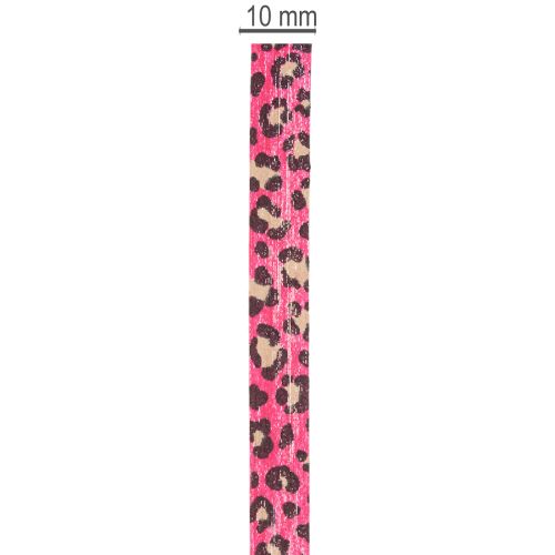 Decorative ribbon, leopard print, pink, curling ribbon for gift wrapping and crafting, 10mm wide, 100m long | Floristik24.ie
