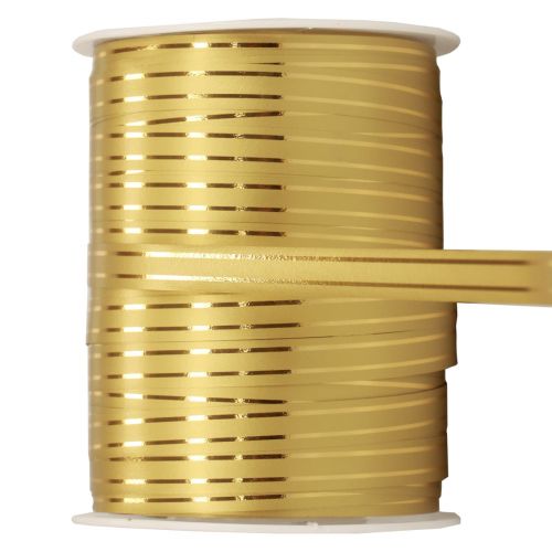 Curling ribbon gift ribbon gold with gold stripes 10mm 250m
