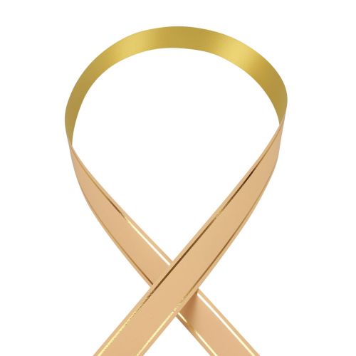 Product Curling ribbon gift ribbon apricot gold edge 19mm 100m