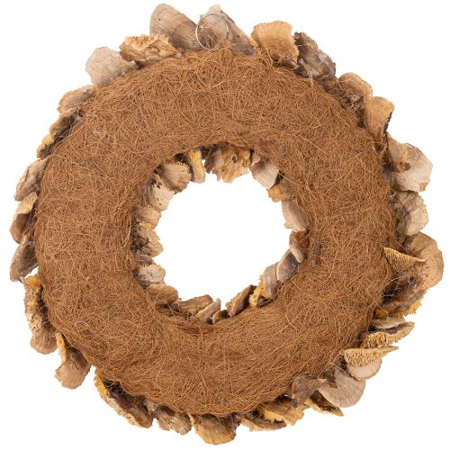 Tree fungus wreath, natural color, for door or wall decoration, 37cm | Floristik24.ie