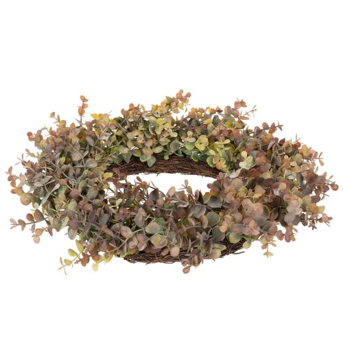 Artificial eucalyptus wreath, autumn decoration, round, 45cm | Floristik24.ie