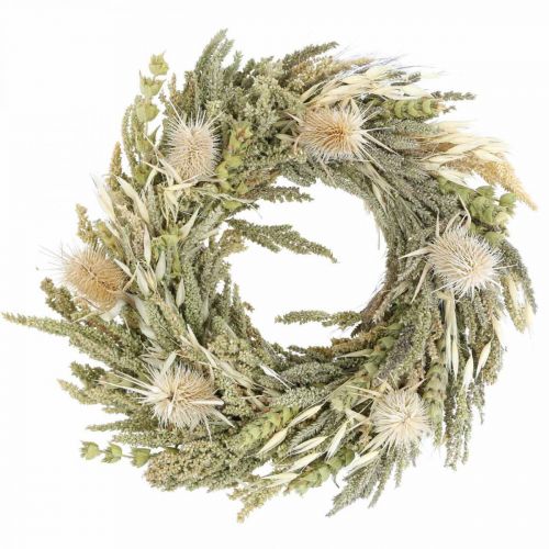 Dried flower wreath card thistle grass grain Ø28cm