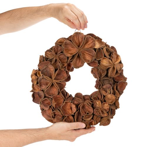 Dried Lotus Wreath, Decorative Door Wreath, 35cm | Floristik24.ie