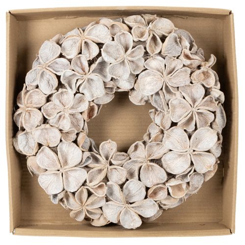 Wreath with Lotus Blossom, Natural Decoration, Dried Flowers, 35cm | Floristik24.ie