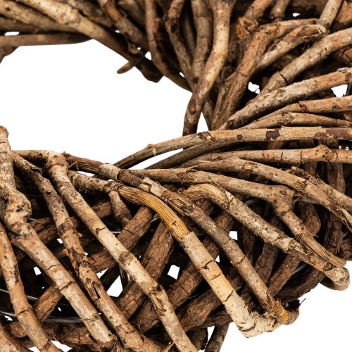 Wreath made of natural twigs, round rattan wreath for crafting, 35cm | Floristik24.ie