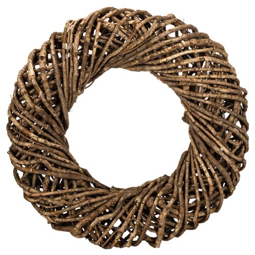 Decorative wreath made of natural branches, rattan wreath, round, large, 45cm. buy online | Floristik24.ie