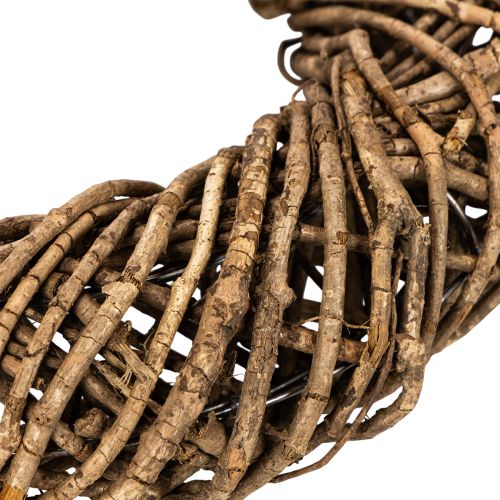 Decorative wreath made of natural branches, rattan wreath, round, large, 45cm. | Floristik24.ie
