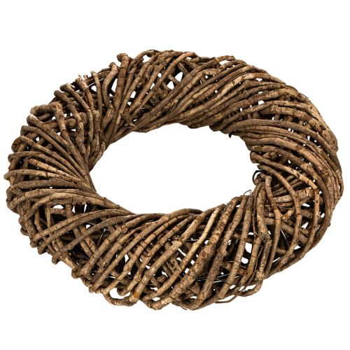 Decorative wreath made of natural branches, rattan wreath, round, large, 45cm. | Floristik24.ie