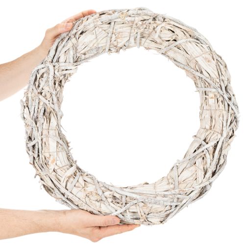 Round twig wreath for crafting and decorating, door wreath 50cm | Floristik24.ie