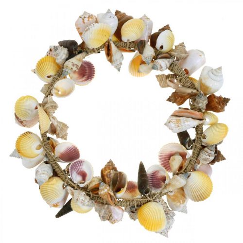 Floristik24 Decorative wreath shells and snails natural maritime decoration Ø30cm