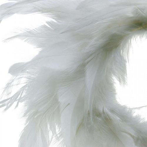 Feather wreath white small Ø11cm Easter decoration real feathers