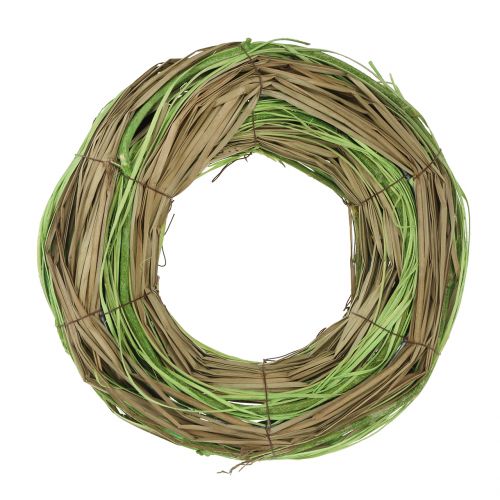 Floristik24 Bast wreath with willow nature / green Ø24cm