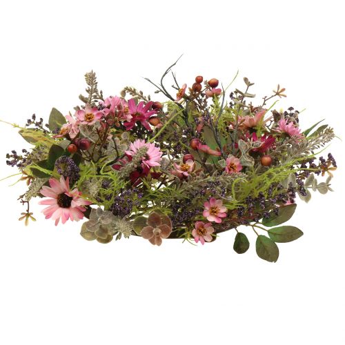 Floristik24 Flower wreath with daisies and berries old pink Ø30cm