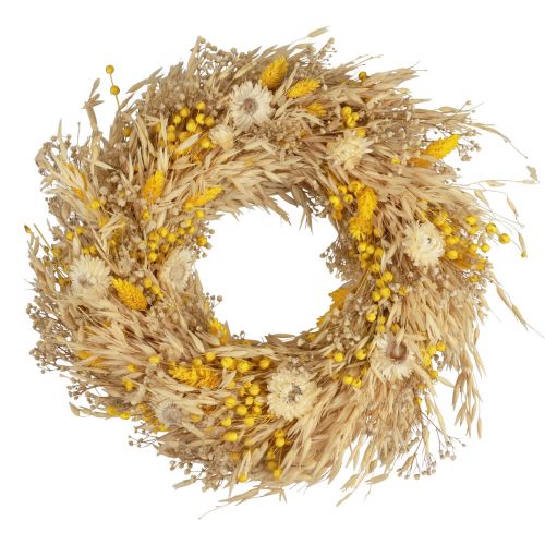 Floristik24 Decorative wreath oat wreath natural wreath straw flowers yellow Ø29cm