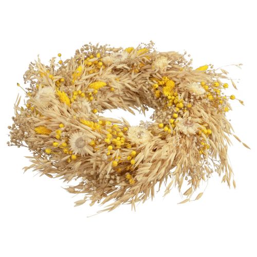 Floristik24 Decorative wreath oat wreath natural wreath straw flowers yellow Ø29cm