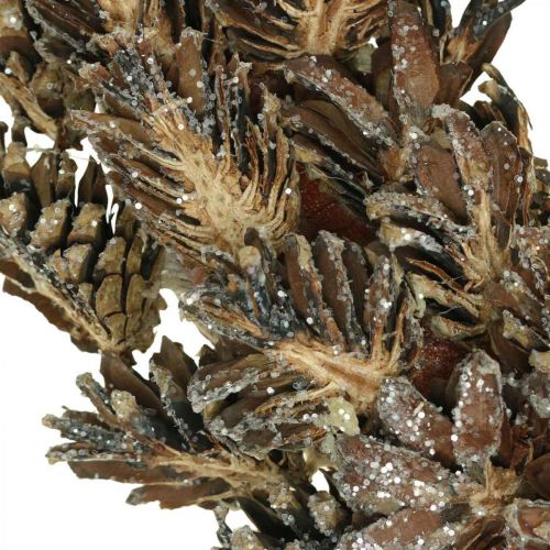 Floristik24 Decorative wreath cones Christmas wreath brown, glitter Ø30cm
