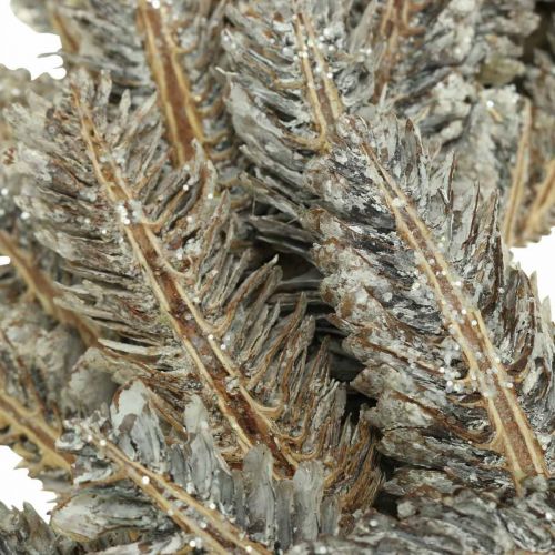 Floristik24 Decorative wreath cones Advent wreath door wreath white, glitter Ø35cm