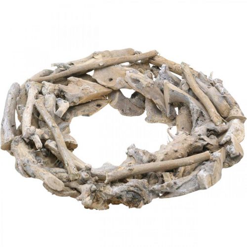 Floristik24 Wooden wreath roots and branches White washed decorative wreath Ø40cm H9cm