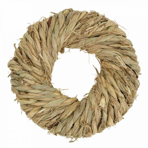 Floristik24 Straw wreath braided Ø19cm mini deco wreath natural door wreath