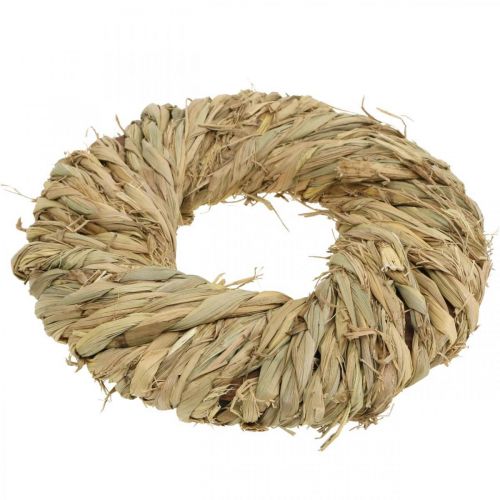 Floristik24 Straw wreath braided Ø19cm mini deco wreath natural door wreath