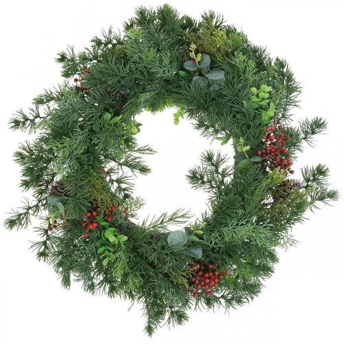 Floristik24 Decorative pine wreath artificial berries pine wreath table decoration Ø58cm