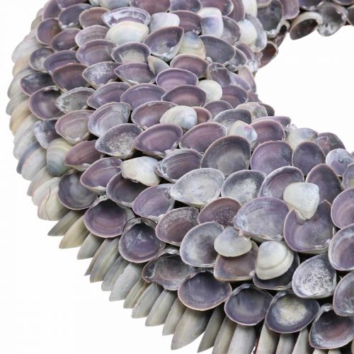 Floristik24 Shell wreath, natural shells, purple chippy, sea wreath Ø40cm