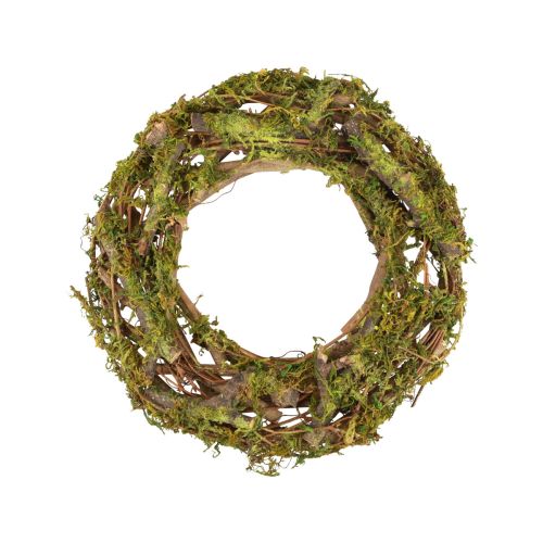 Wreath natural wreath wooden wreath branches moss glitter Ø28cm