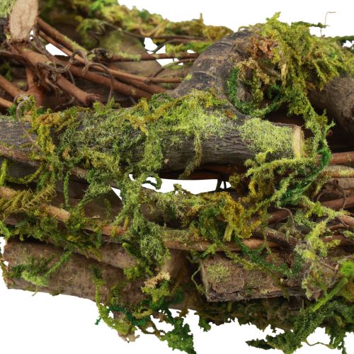 Floristik24 Wreath natural wreath wooden wreath branches moss glitter Ø28cm