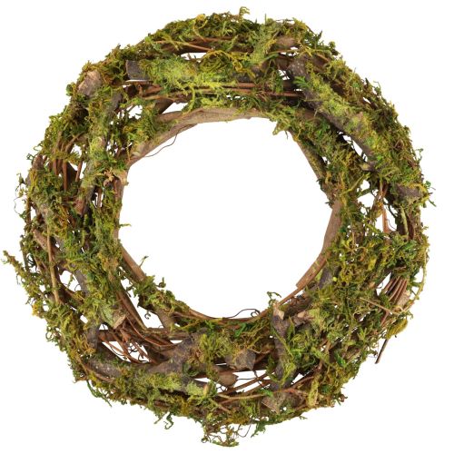 Floristik24 Wreath natural wreath wooden wreath branches moss glitter Ø40cm