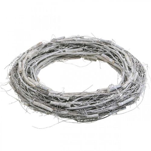 Floristik24 Deco wreath Ø50cm whitened elm branches with vines door wreath large