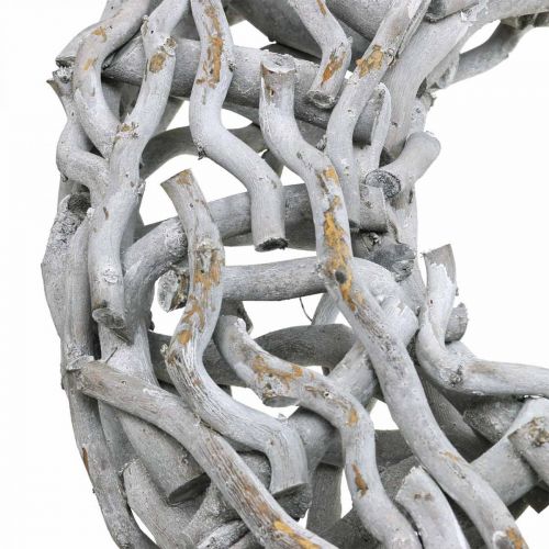 Floristik24 Decorative wreath wood and twigs whitewashed Wooden wreath large Ø60cm