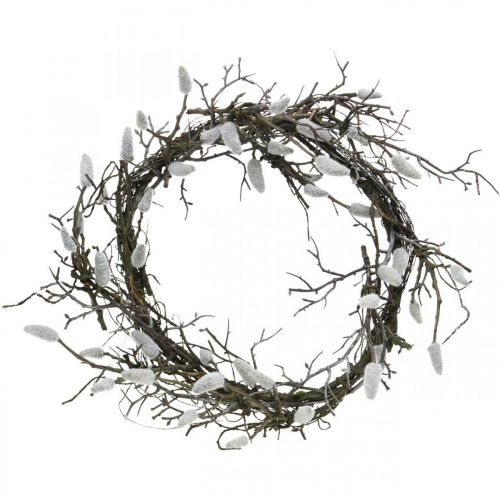 Decorative wreath artificial willow catkins table decoration Easter Ø26cm