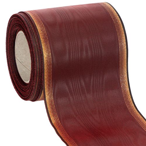 Bordeaux wreath ribbon 100mm moiré taffeta wedding decoration buy online | Floristik24.ie