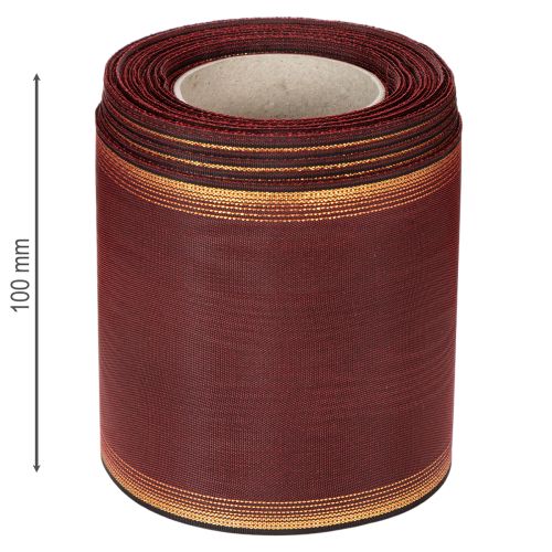 Product Bordeaux wreath ribbon 100mm moiré taffeta wedding decoration
