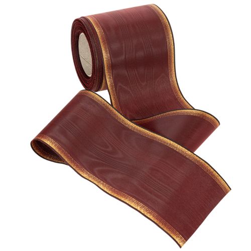 Product Bordeaux wreath ribbon 100mm moiré taffeta wedding decoration