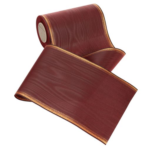 Product Bordeaux wreath ribbon with gold edge, 175mm, decorative