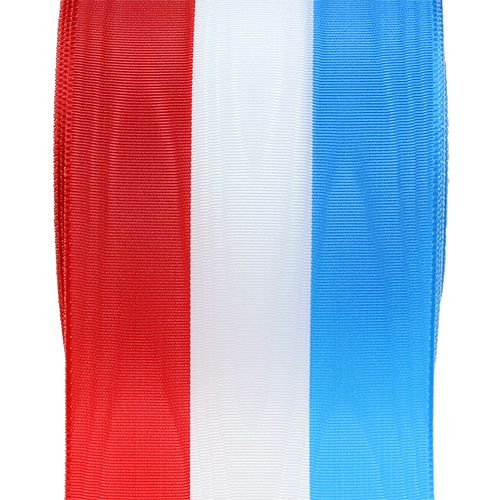 Product Wreath ribbon moiré blue-white-red 75mm