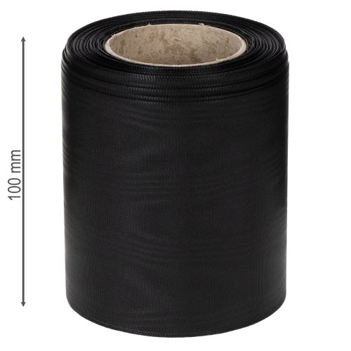 Product Black wreath ribbon 100mm 25m - mourning ribbon, bow ribbon, decorative ribbon, floristry supplies
