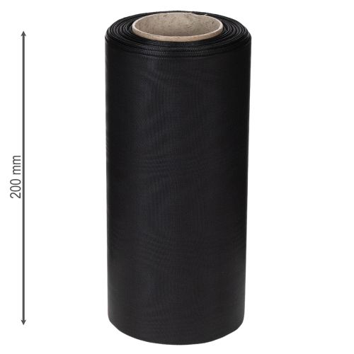 Black wreath ribbon 200mm 25m for funeral floristry, weatherproof and printable | Floristik24.ie