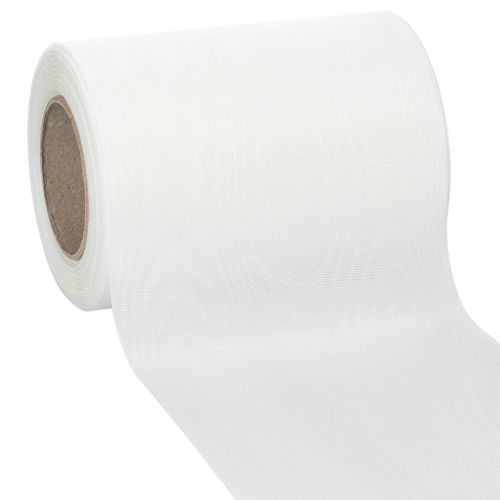 White wreath ribbon 125mm 25m decorative ribbon funeral service grave decoration buy online | Floristik24.ie