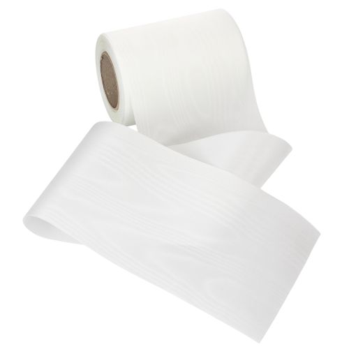 White wreath ribbon 125mm 25m decorative ribbon funeral service grave decoration | Floristik24.ie