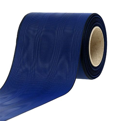 Blue satin wreath ribbon, 100mm x 25m, mourning ribbon, decoration, environmentally friendly