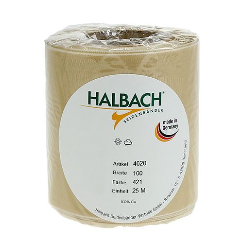 Floristik24 Wreath ribbon gold 100mm 25m