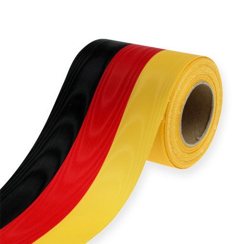 Floristik24 Wreath ribbons Moiré black-red-gold 100 mm