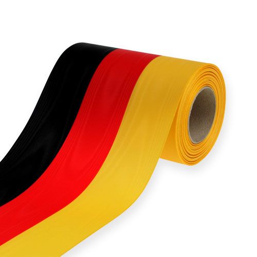 Floristik24 Moiré wreath ribbons 150mm black-red-gold with French moiré effect, 25m roll for decoration and funeral services