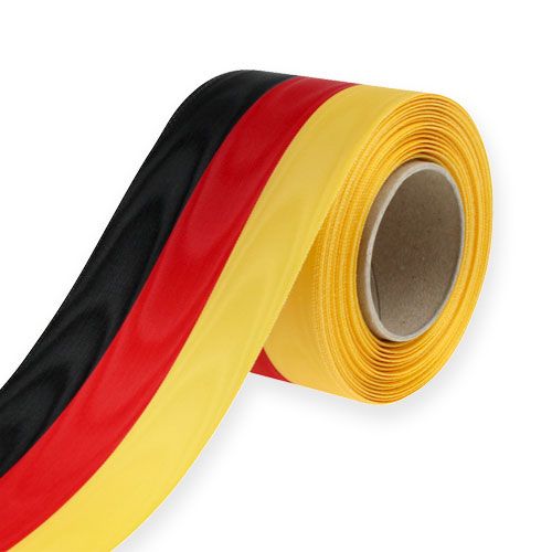 Floristik24 Wreath ribbons Moiré black-red-gold 75 mm