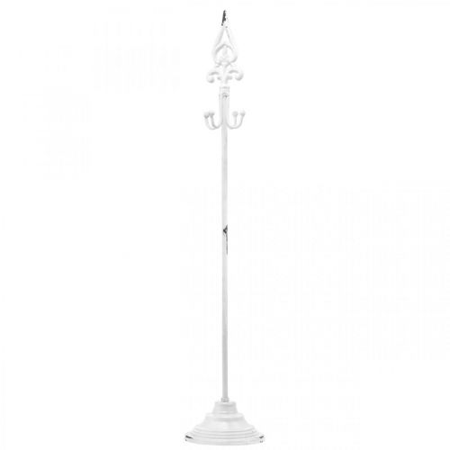 Product Wreath Holder Shabby Chic White Wreath Stand Metal 4 Hooks H76cm