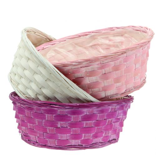 Product Chip basket round lilac/white/pink Ø25cm 6pcs