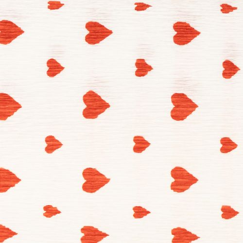 Product Crepe paper with hearts Florist&#39;s crepe Mothers Day red, white 50 × 250cm
