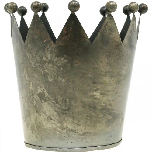 Floristik24 Deco crown antique look gray metal table decoration Ø15cm H15cm
